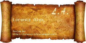 Lorencz Alex névjegykártya