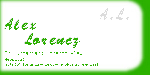 alex lorencz business card
